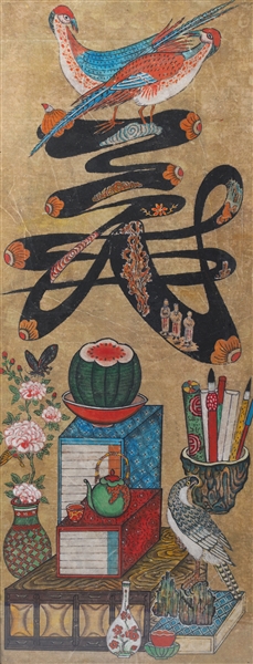 Korean ink and color folk painting 2ac40b