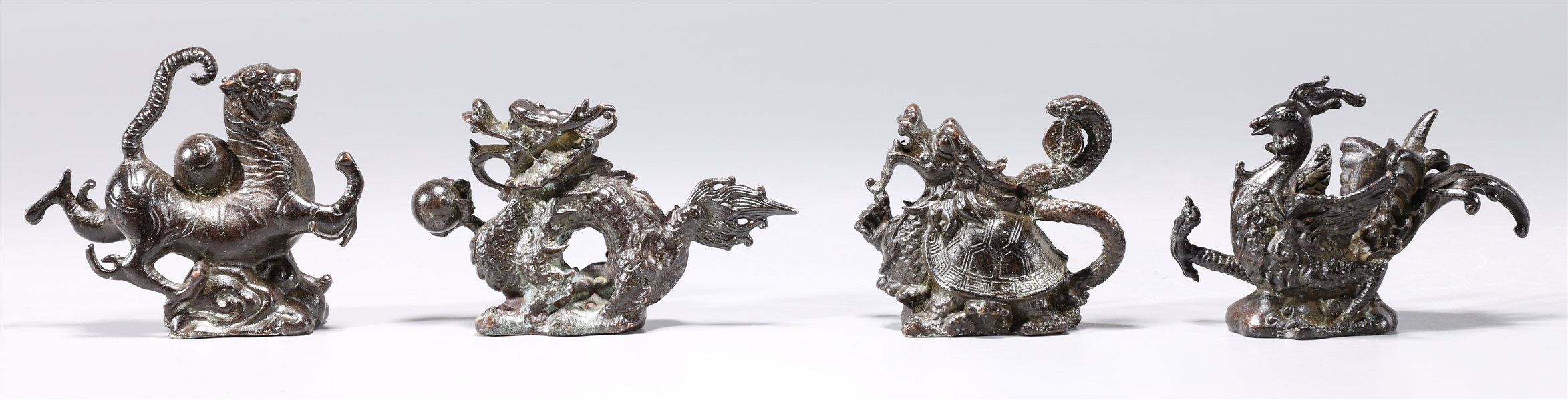 Group of four Korean bronze creatures 2ac414