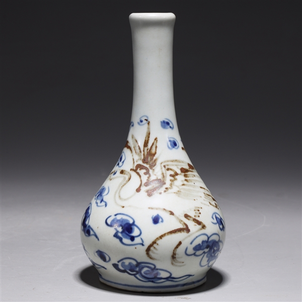 Korean blue, red, and white porcelain