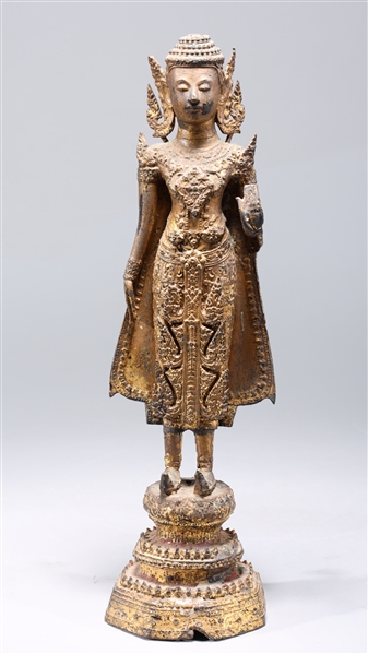 Antique Thai gilt bronze standing