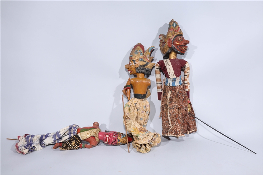 Large group of Indonesian puppets,