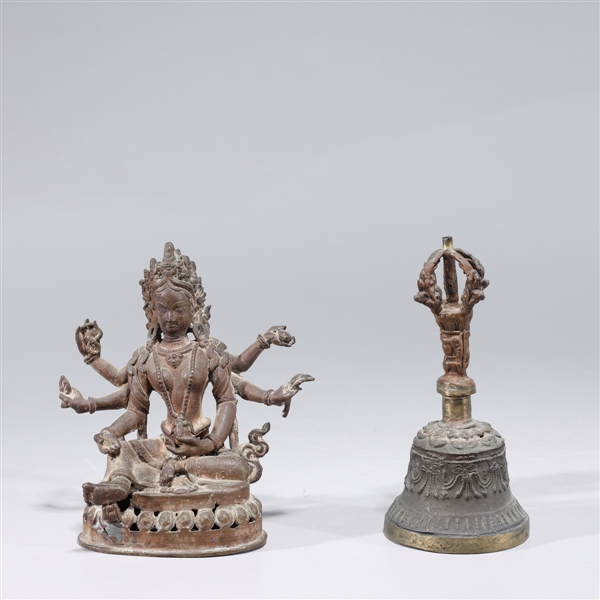 Two Sino-Tibetan bronzes including: