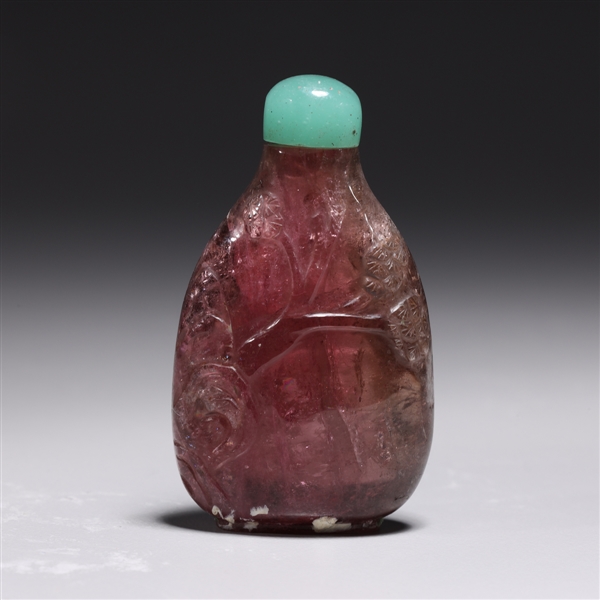 Chinese carved pink tourmaline