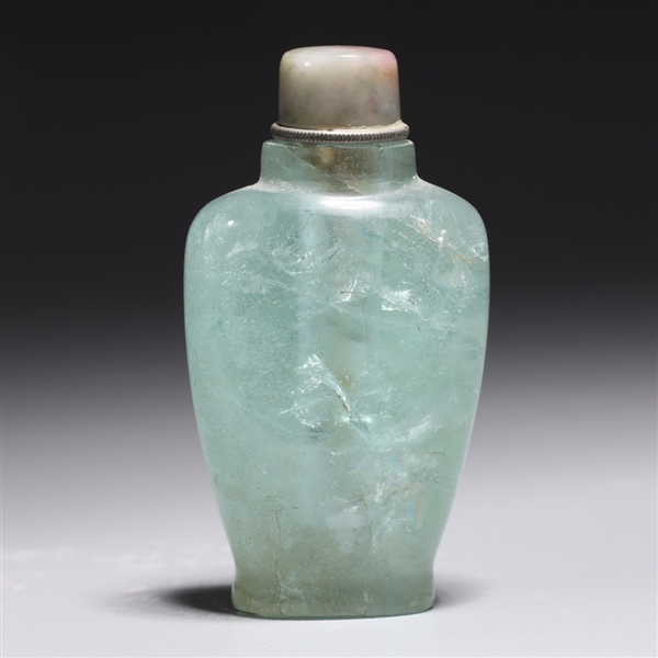 Chinese carved aquamarine snuff