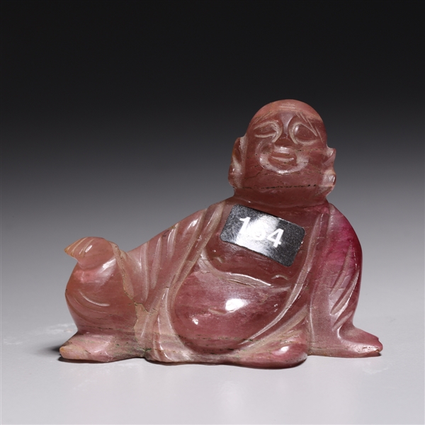 Old Chinese pink tourmaline carved