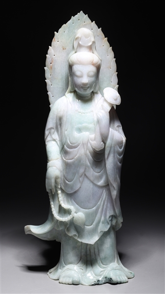 Large Chinese carved jadeite Guanyin  2ac47b