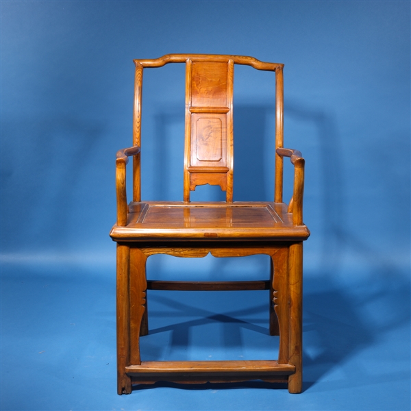 Antique Chinese elm wood arm chair;