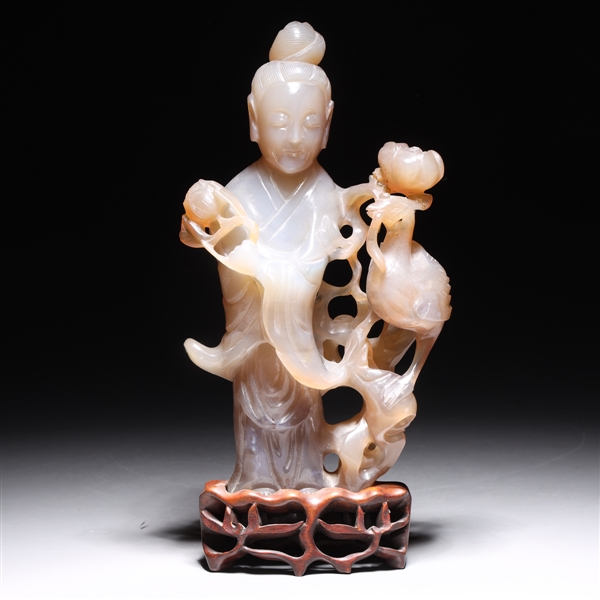 Chinese carved agate Guanyin statue 2ac4c2