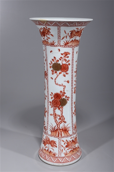 Tall Chinese porcelain beaker vase  2ac51b