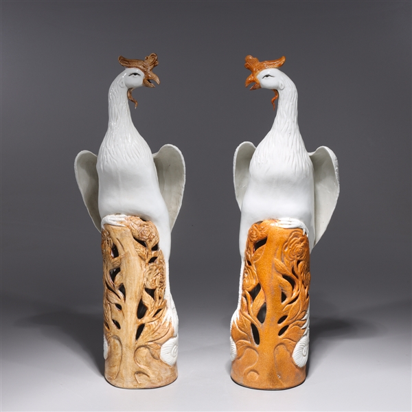 Pair of Chinese porcelain phoenix