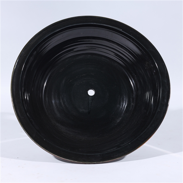 Large Chinese black glazed porcelain
