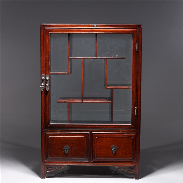 Old Chinese hardwood curio cabinet