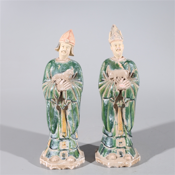 Pair of Chinese sancai glazed Ming 2ac5d8