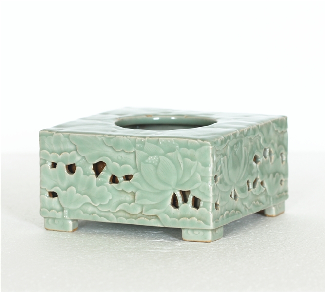 Chinese glazed porcelain square