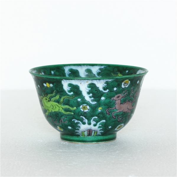 Chinese Wucai porcelain cup with