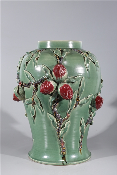 Large Chinese green glazed porcelain