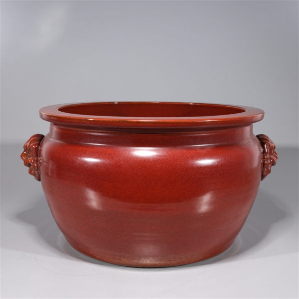 Chinese red glazed porcelain basin 2ac606