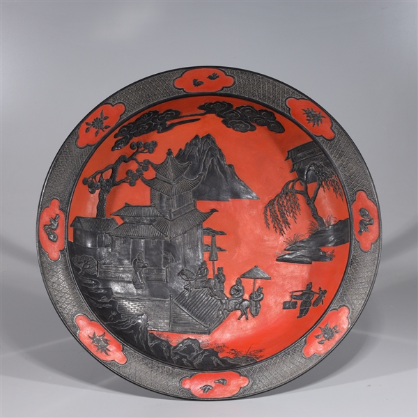 Chinese red and black glazed porcelain