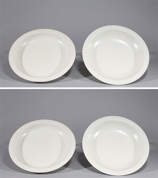 Four Chinese white glazed porcelain