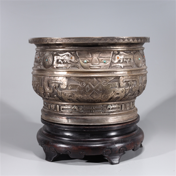 Chinese archaistic bronze basin 2ac659