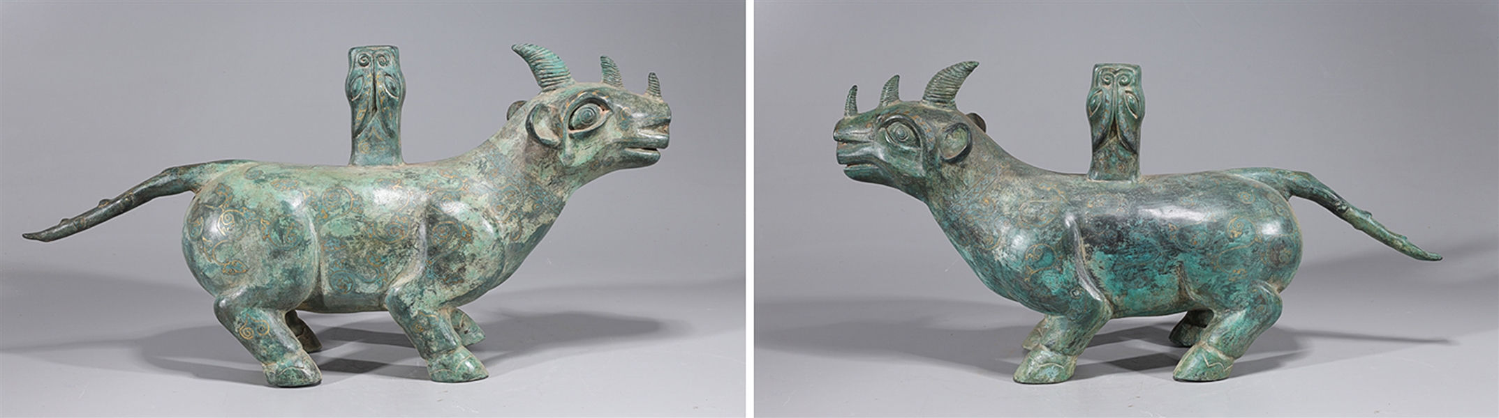 Pair of Chinese bronze archaistic 2ac65a