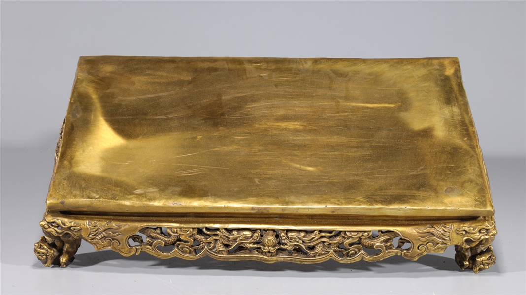 Chinese gilt bronze stand with