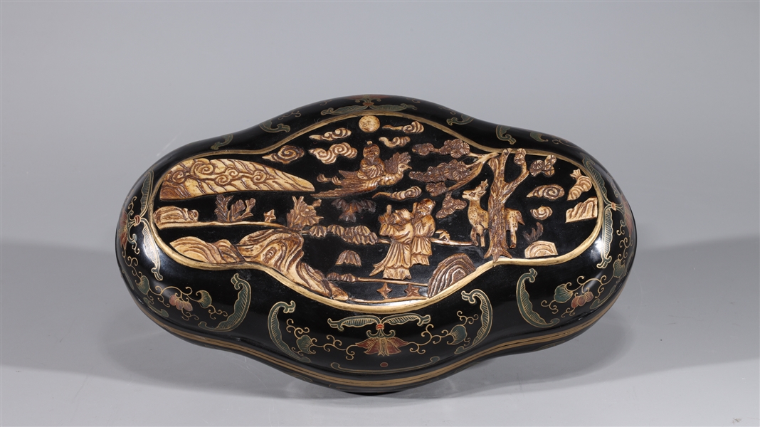 Chinese gilt lacquer covered box