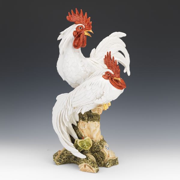CAPODIMONTE ROOSTER SCULPTURE BY G.