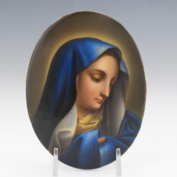 PORCELAIN ENAMELED OVAL PLAQUE