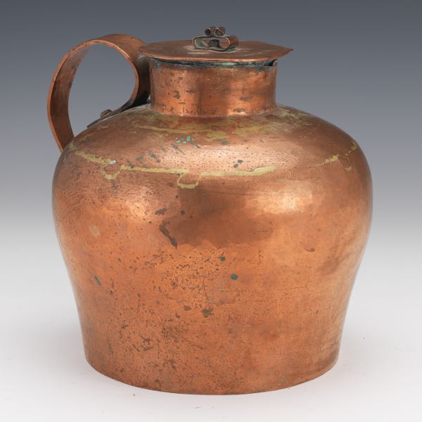 ARTS AND CRAFTS COPPER AND BRASS PITCHER
