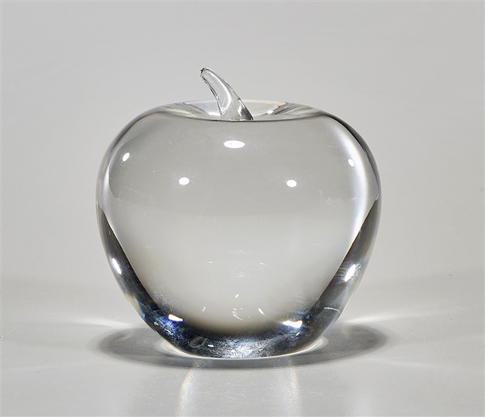 Tiffany & Co. glass apple paperweight;