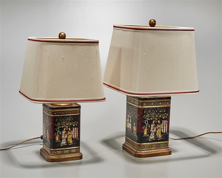 Two painted Japanese lamps 21  2af0ad