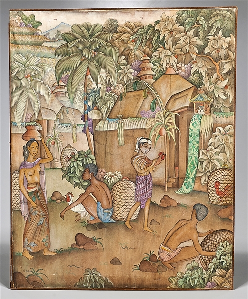 Four Balinese paintings; each signed;