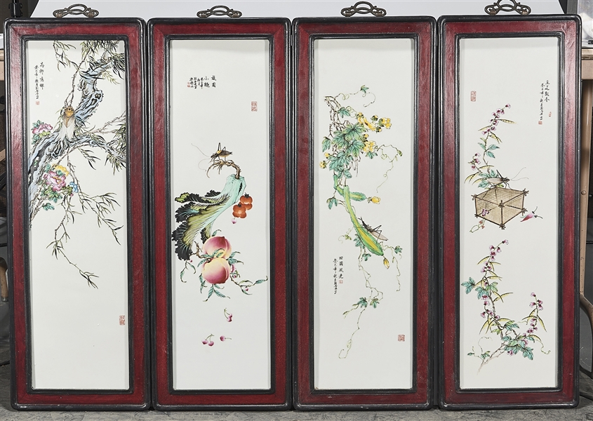 Four Chinese enameled porcelain