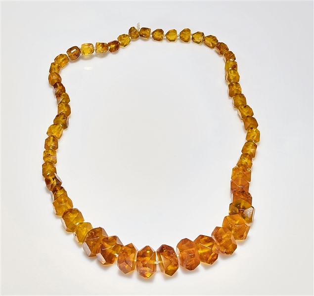 Amber or copal beaded necklace;