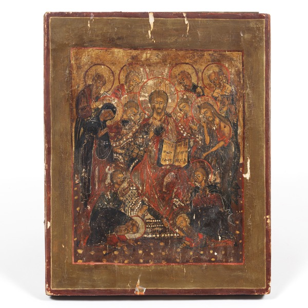 RUSSIAN ICON OF JESUS AND SAINTS 2af0f0