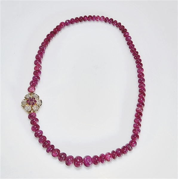 African dyed ruby bead necklace  2af114