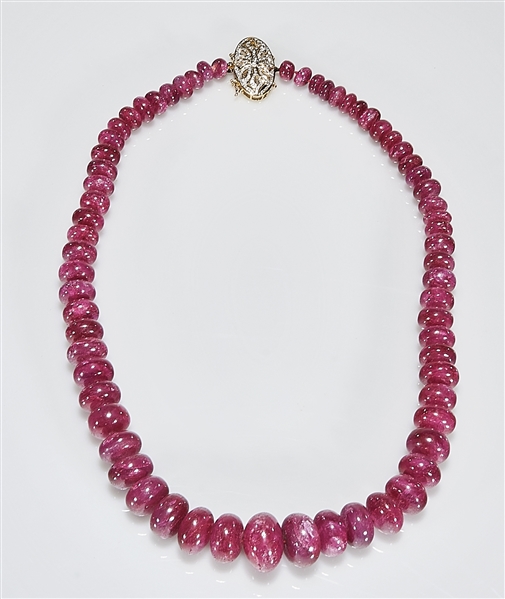 African dyed ruby bead necklace  2af116