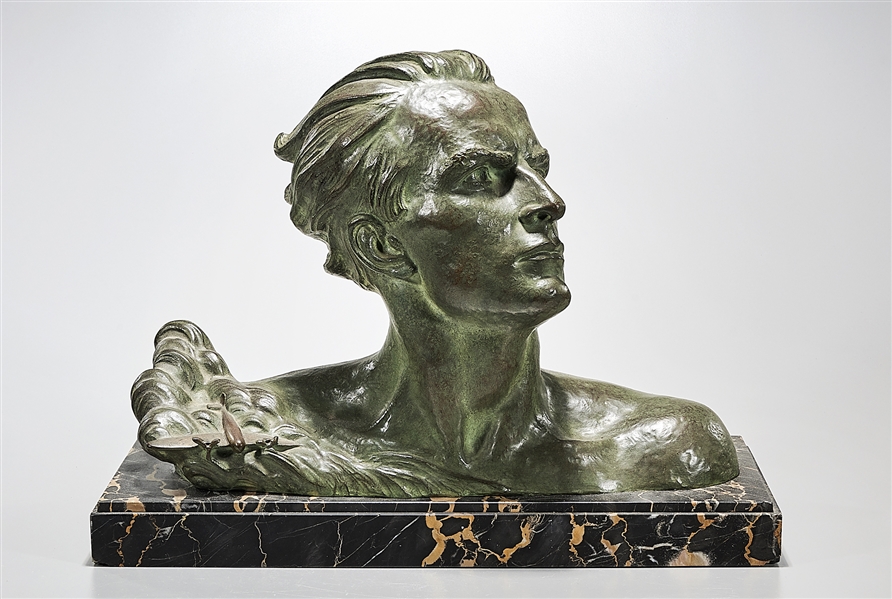 Bronze bust of Jean Mermoz by Alexandre