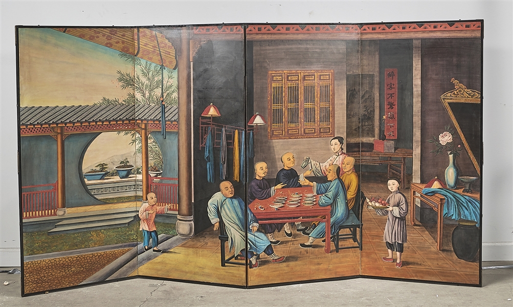 Chinese four panel painted screen  2af1ef