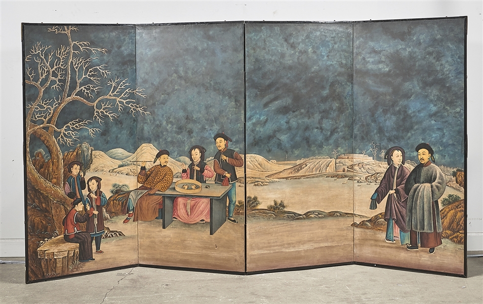 Chinese four panel painted screen  2af1f1