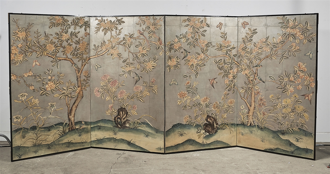 Chinese four-panel painted paper