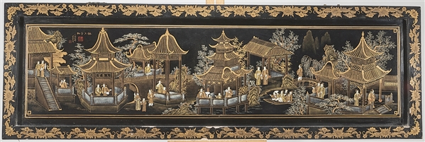Chinese painted wood panel depicting 2af21e