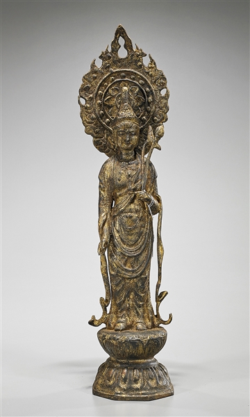 Tall Korean gilt bronze Kannon