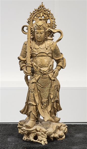 Chinese metal standing figure holding 2af241