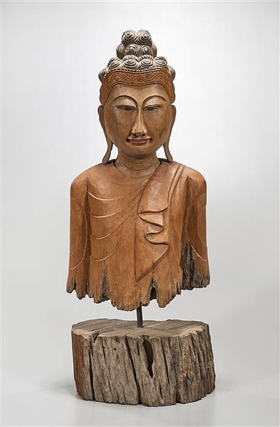 Chinese carved bust-length figure