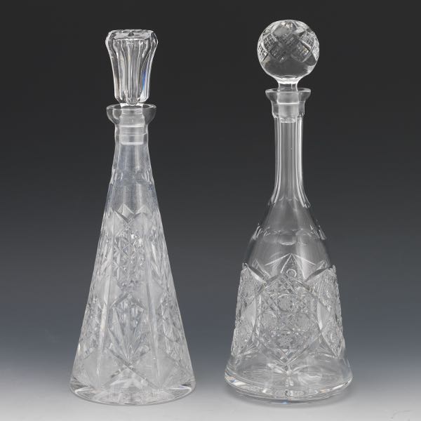 TWO CUT GLASS DECANTERS Including  2af2af