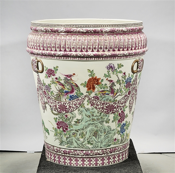 Tall Chinese enameled porcelain