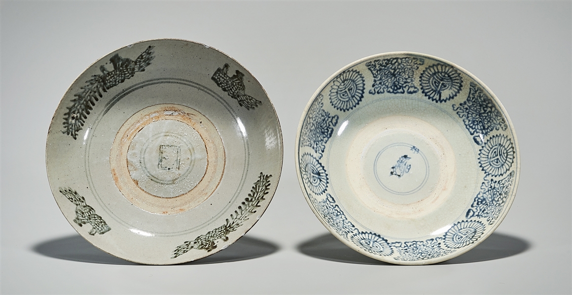 Two antique Chinese blue and white