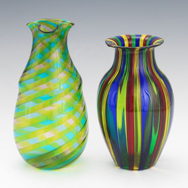 TWO MURANO ART GLASS VASES 8  2af2cd